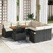 Tuin Sofa Set 9 st Zwart en crème
