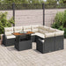 Tuin Sofa Set 9 st Zwart en crème