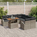 Tuin Sofa Set 9 st Grijs