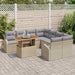 Tuin Sofa Set 9 st beige en lichtgrijs