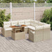 Tuin Sofa Set 9 st beige en crèmekleurig