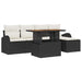 Tuin Sofa Set 6 st Zwart en crème