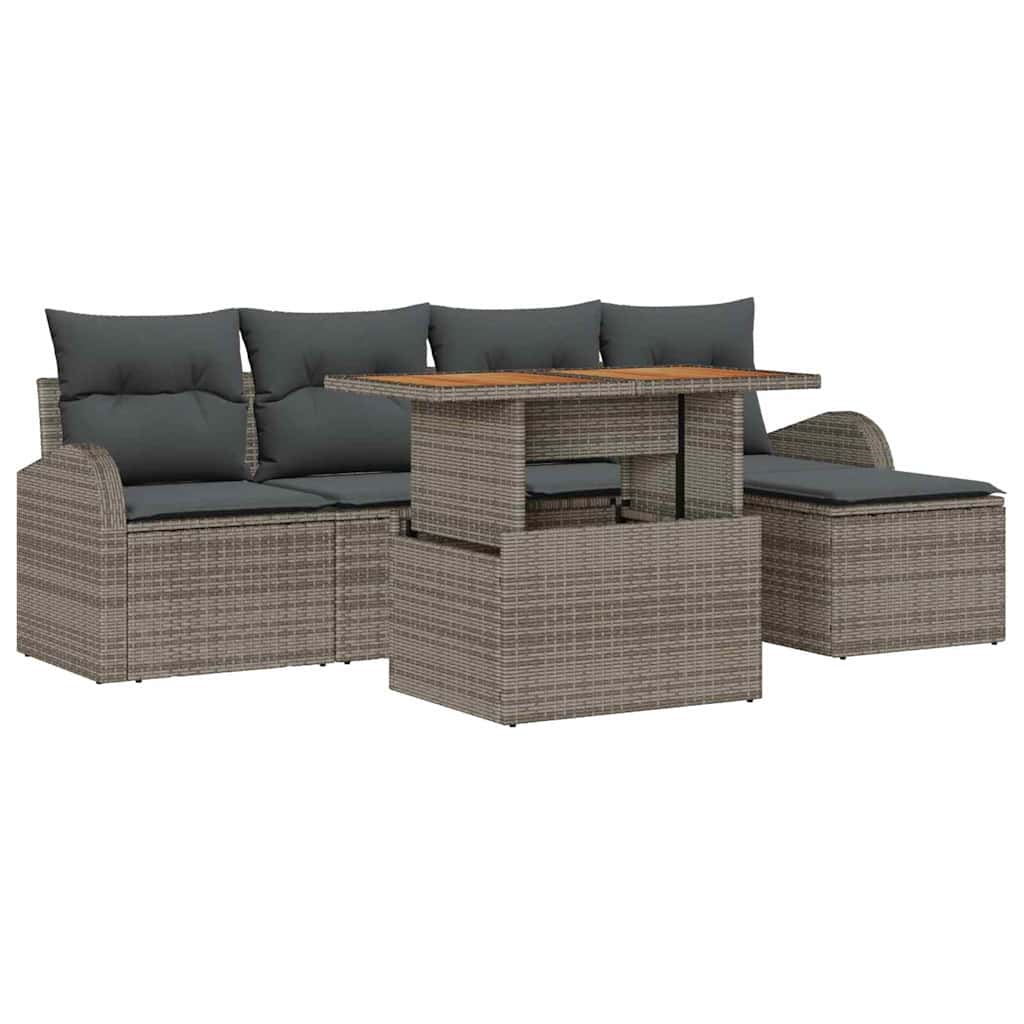 Tuin Sofa Set 6 st Grijs