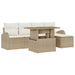 Tuin Sofa Set 6 st beige en crèmekleurig