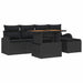 Tuin Sofa Set 6 st Zwart