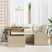 Tuin Sofa Set 5 st beige en crèmekleurig