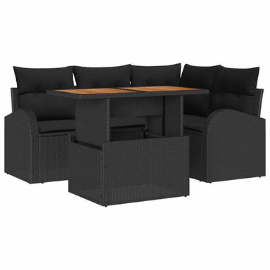 Tuin Sofa Set 5 st Zwart
