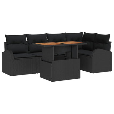 Tuin Sofa Set 6 st Zwart