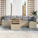 Tuin Sofa Set 7 st beige en lichtgrijs