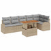 Tuin Sofa Set 7 st beige en lichtgrijs
