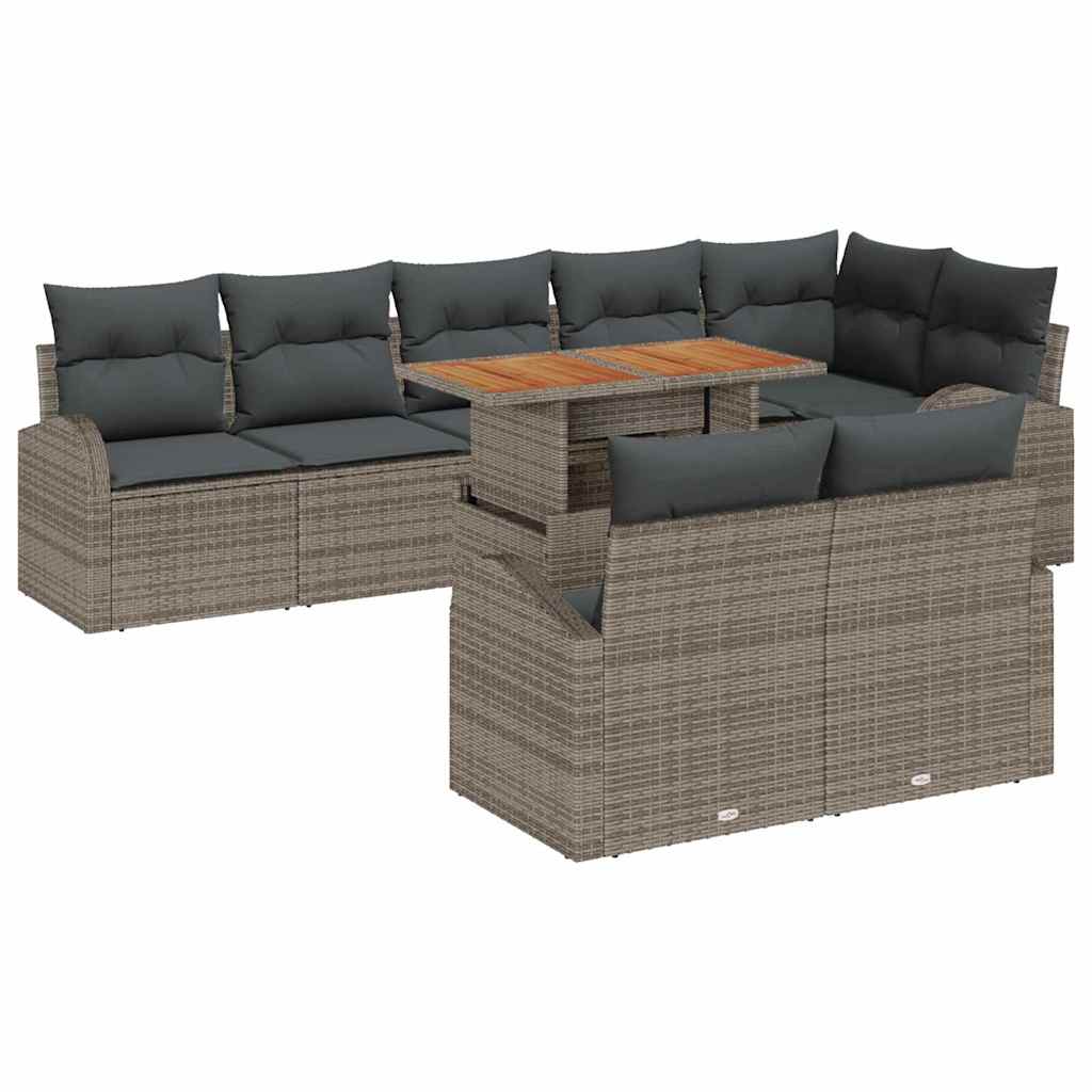 Tuin Sofa Set 9 st Grijs