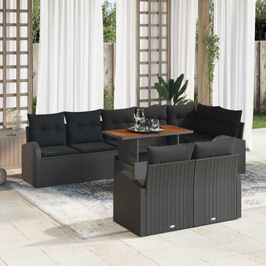 Tuin Sofa Set 9 st Zwart