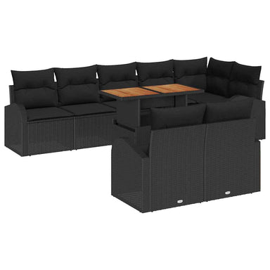 Tuin Sofa Set 9 st Zwart
