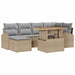 Tuin Sofa Set 7 st beige en lichtgrijs