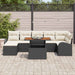 Tuin Sofa Set 8 st Zwart en crème