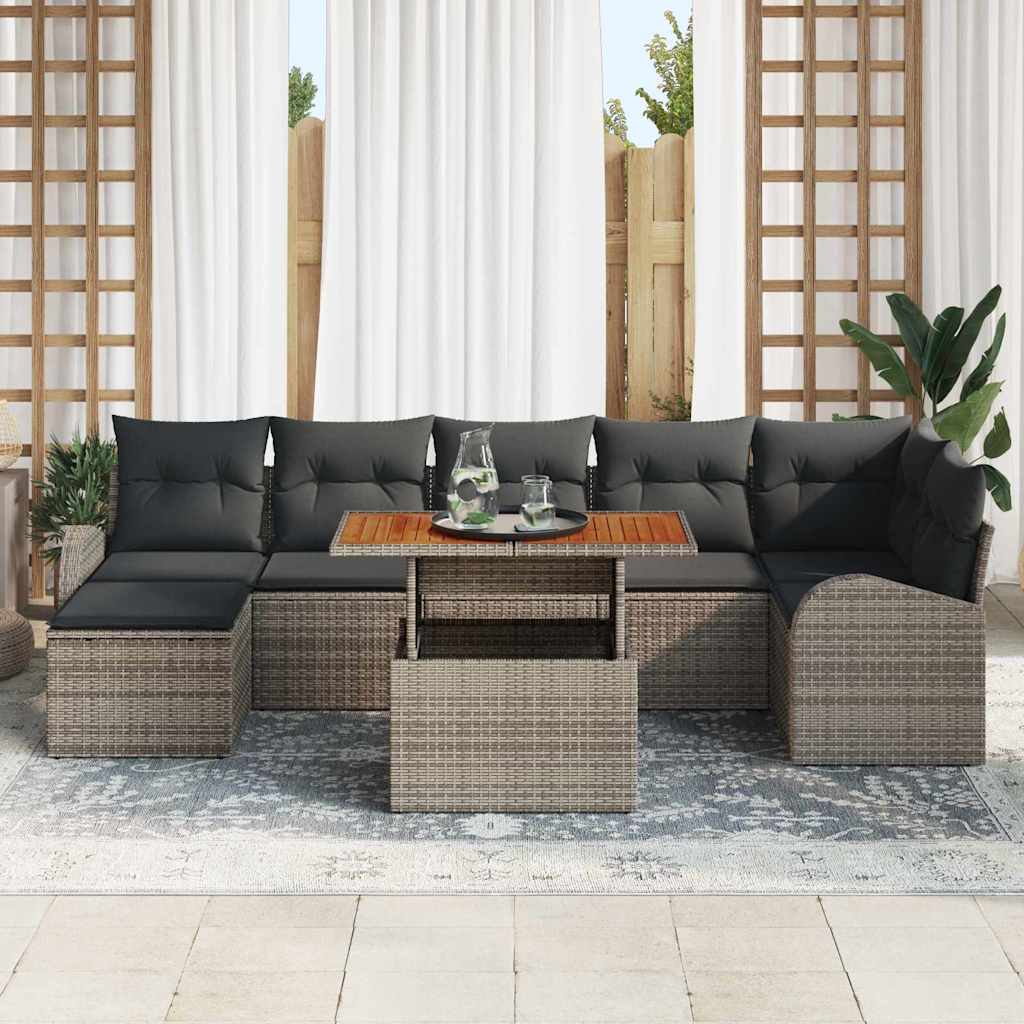 Tuin Sofa Set 8 st Grijs