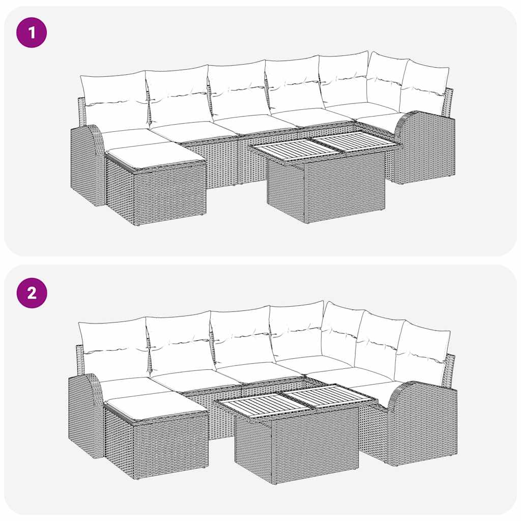 Tuin Sofa Set 8 st Grijs