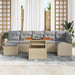 Tuin Sofa Set 8 st beige en lichtgrijs