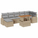 Tuin Sofa Set 8 st beige en lichtgrijs
