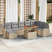 Tuin Sofa Set 9 st beige en lichtgrijs