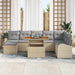 Tuin Sofa Set 9 st beige en lichtgrijs