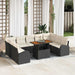 Tuin Sofa Set 10 st Zwart en crème