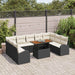 Tuin Sofa Set 10 st Zwart en crème