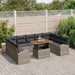 Tuin Sofa Set 10 st Grijs Poly rattan en gepoedercoat staal