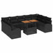 Tuin Sofa Set 10 st Zwart Poly rattan en gepoedercoat staal