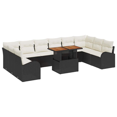 Tuin Sofa Set 11 st Zwart en crème