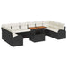 Tuin Sofa Set 11 st Zwart en crème