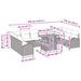 Tuin Sofa Set 11 st Zwart en crème