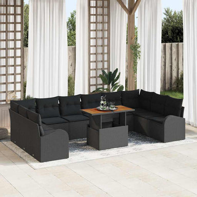 Tuin Sofa Set 11 st Zwart
