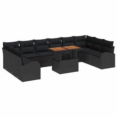 Tuin Sofa Set 11 st Zwart