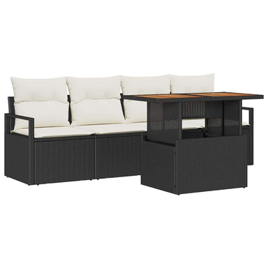 Tuin Sofa Set 5 st 4-Aantal zitplaatsen Zwart en crème