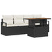 Tuin Sofa Set 5 st 4-Aantal zitplaatsen Zwart en crème