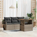Tuin Sofa Set 5 st 4-Aantal zitplaatsen Grijs