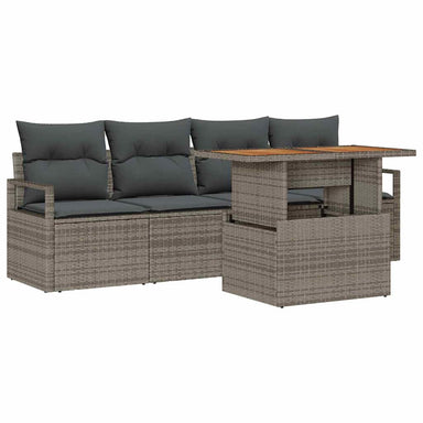 Tuin Sofa Set 5 st 4-Aantal zitplaatsen Grijs