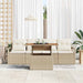 Tuin Sofa Set 5 st 4-Aantal zitplaatsen beige en crèmekleurig