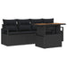 Tuin Sofa Set 5 st 4-Aantal zitplaatsen Zwart