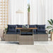 Tuin Sofa Set 5 st 4-Aantal zitplaatsen grijs en marineblauw
