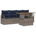 Tuin Sofa Set 5 st 4-Aantal zitplaatsen grijs en marineblauw