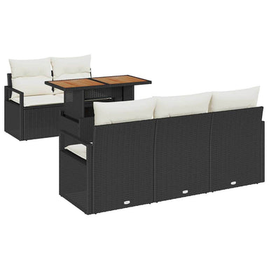 Tuin Sofa Set 6 st 5-Aantal zitplaatsen Zwart en crème