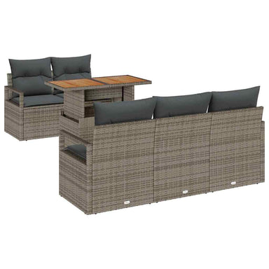 Tuin Sofa Set 6 st 5-Aantal zitplaatsen Grijs