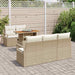 Tuin Sofa Set 6 st 5-Aantal zitplaatsen beige en crèmekleurig