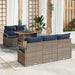 Tuin Sofa Set 6 st 5-Aantal zitplaatsen grijs en marineblauw