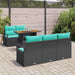 Tuin Sofa Set 6 st 5-Aantal zitplaatsen Zwart en blauw