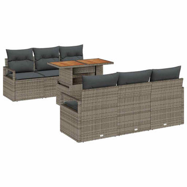 Tuin Sofa Set 7 st 6-Aantal zitplaatsen Grijs