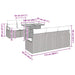 Tuin Sofa Set 7 st 6-Aantal zitplaatsen Grijs