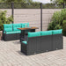 Tuin Sofa Set 7 st 6-Aantal zitplaatsen Zwart en blauw